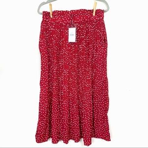 NWT Exlura Polka Dot Midi Skirt